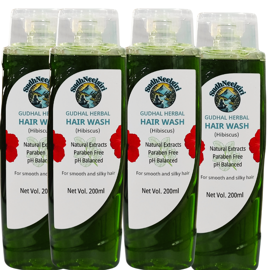 🌿 SudhNeelgiri Hibiscus Hair Growth Herbal Shampoo | 100% Natural, Nilgiri-Sourced Herbs