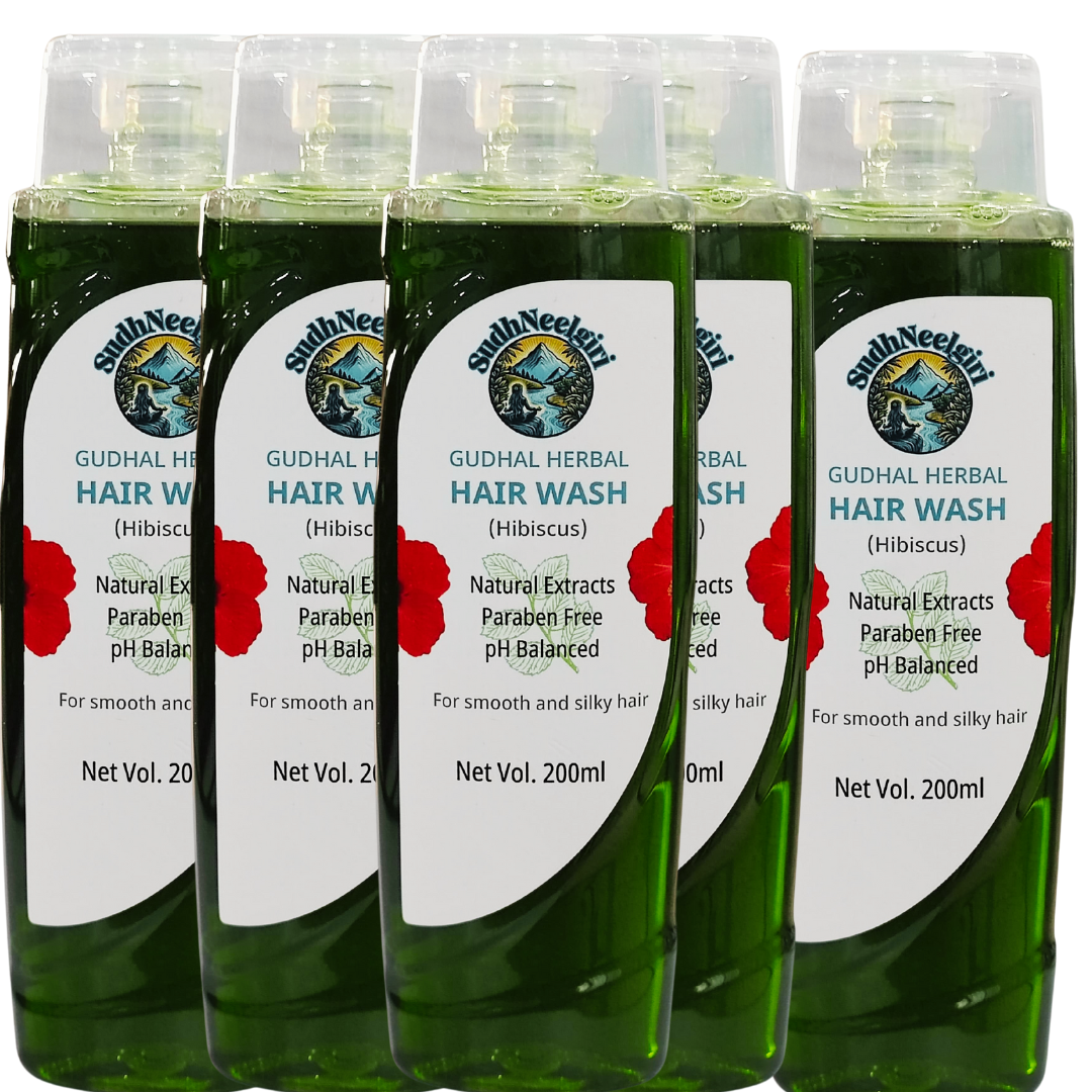🌿 SudhNeelgiri Hibiscus Hair Growth Herbal Shampoo | 100% Natural, Nilgiri-Sourced Herbs