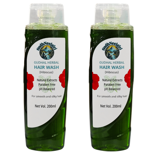 🌿 SudhNeelgiri Hibiscus Hair Growth Herbal Shampoo | 100% Natural, Nilgiri-Sourced Herbs