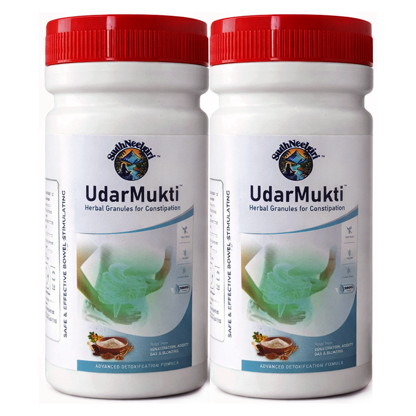 UdarMukti Ayurvedic Constipation Relief Powder  | Isabgol Bhusi & 19 Herbs for Kabz, Gas & Acidity | Natural Pet Safa Churna
