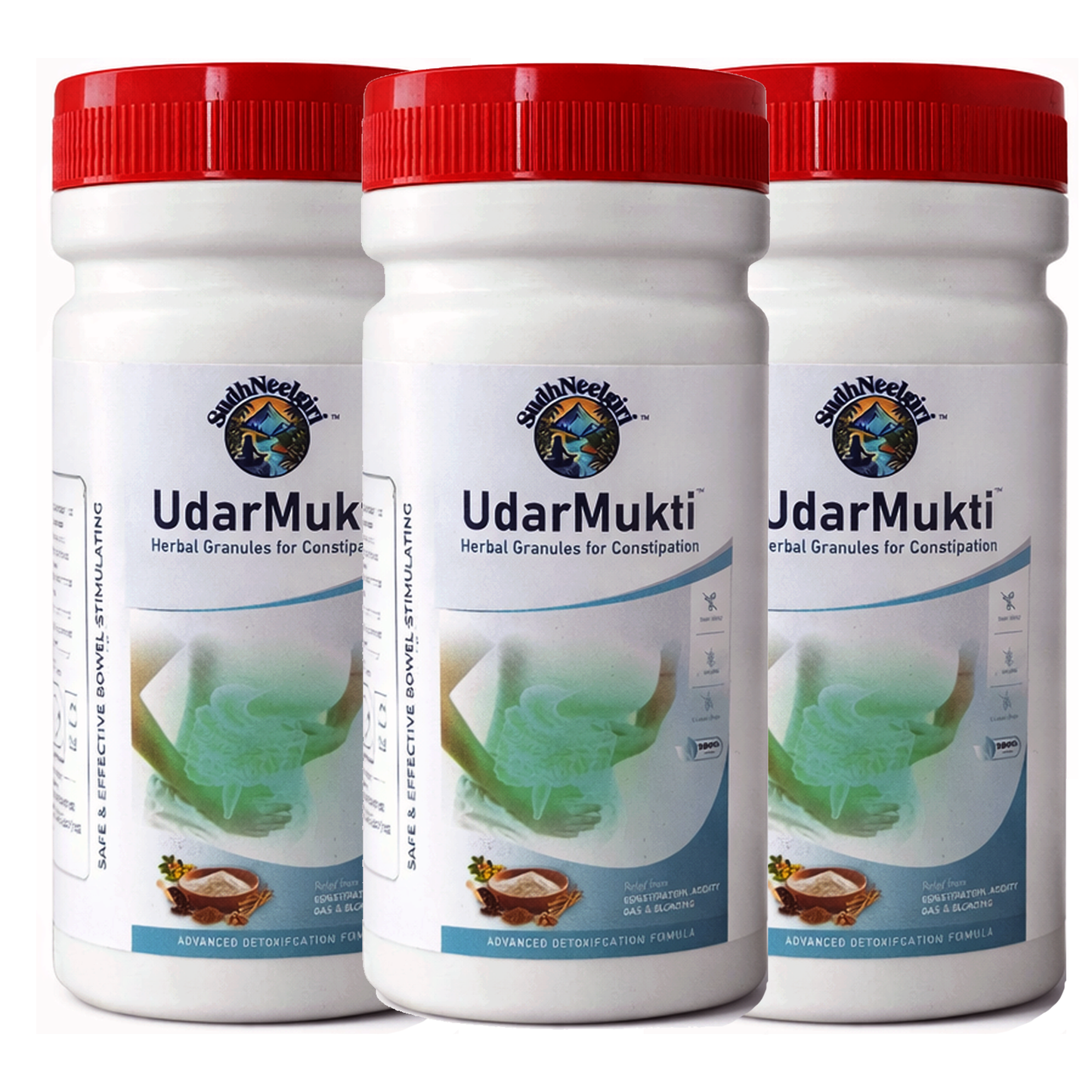 UdarMukti Ayurvedic Constipation Relief Powder  | Isabgol Bhusi & 19 Herbs for Kabz, Gas & Acidity | Natural Pet Safa Churna