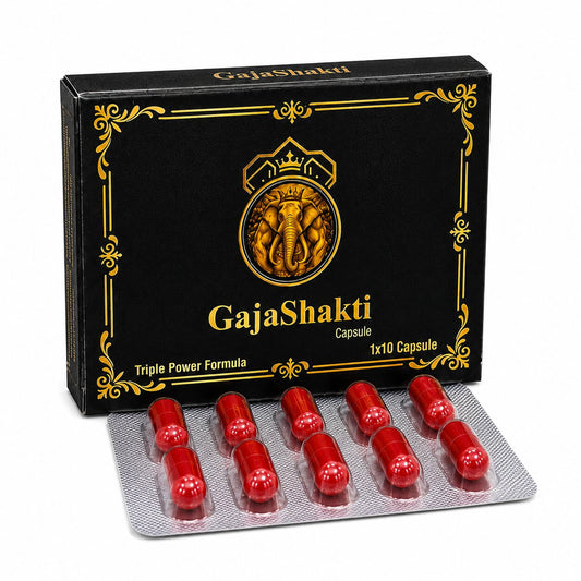GajaShakti Gold Capsules for Men Ayurvedic Stamina Booster, Strength & Daily Energy Power Capsule | With Pure Himalayan Shilajit, Swarna Bhasma, Kesar & Makardhwaj