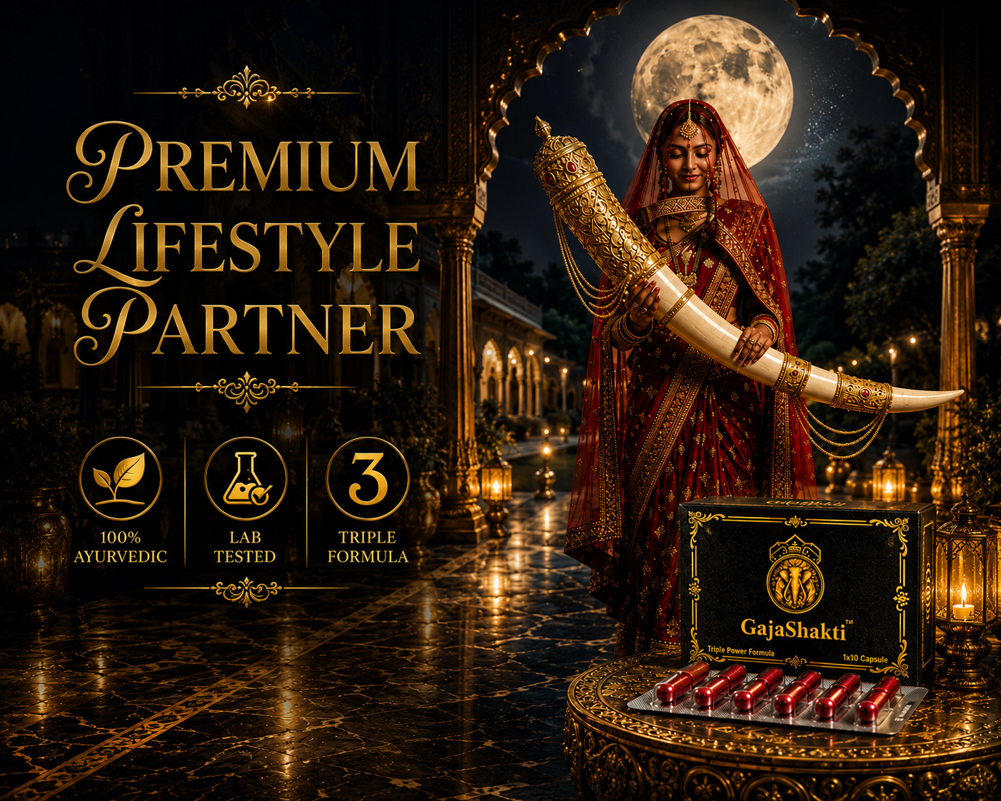 GajaShakti Gold Capsules -Ultra Premium Ayurvedic Daily Vitality & Active Lifestyle Support