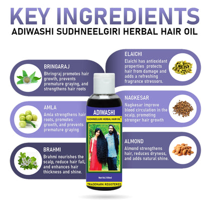 Adivasi Premium SudhNeelgiri Herbal Hair Oil