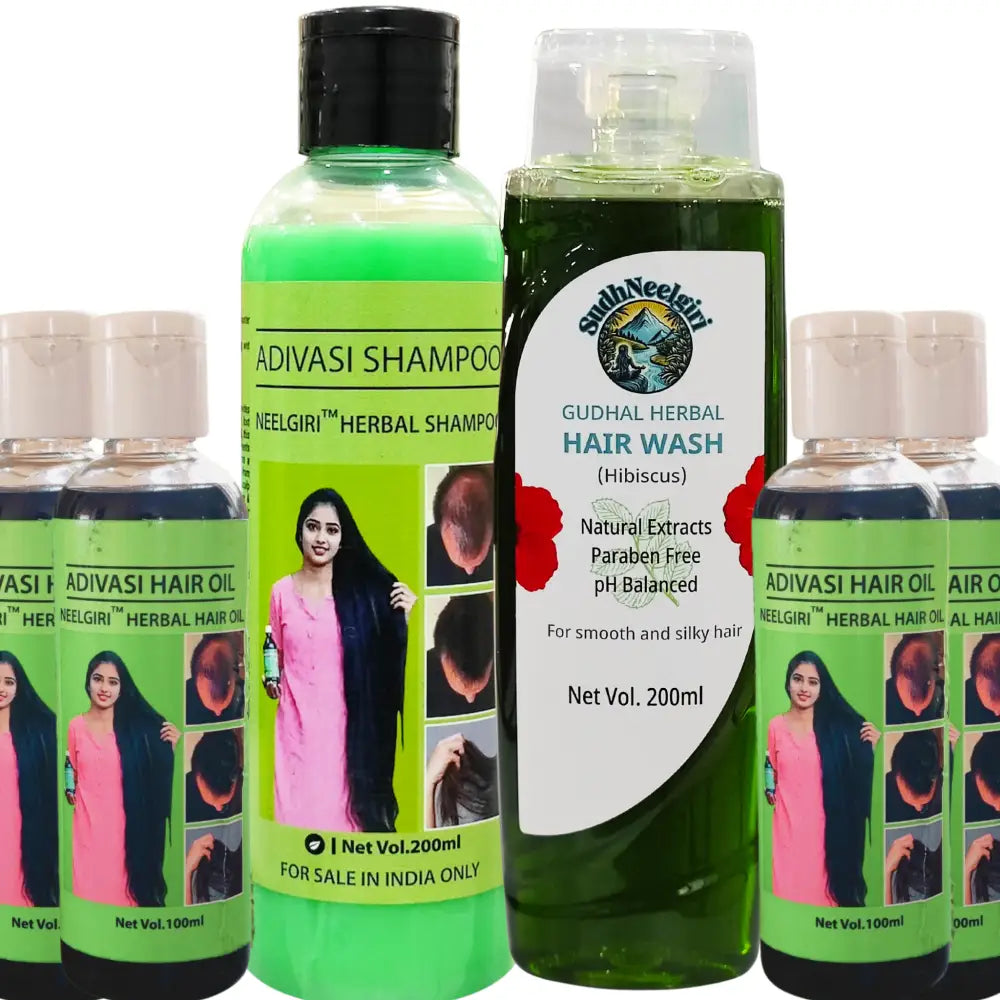 Adivasi Herbal Anti Hair Fall Strengthening Combo Kit Hair Oil Combo