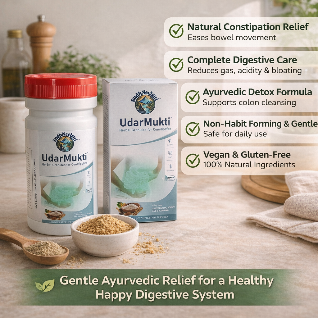 UdarMukti Ayurvedic Constipation Relief Powder  | Isabgol Bhusi & 19 Herbs for Kabz, Gas & Acidity | Natural Pet Safa Churna